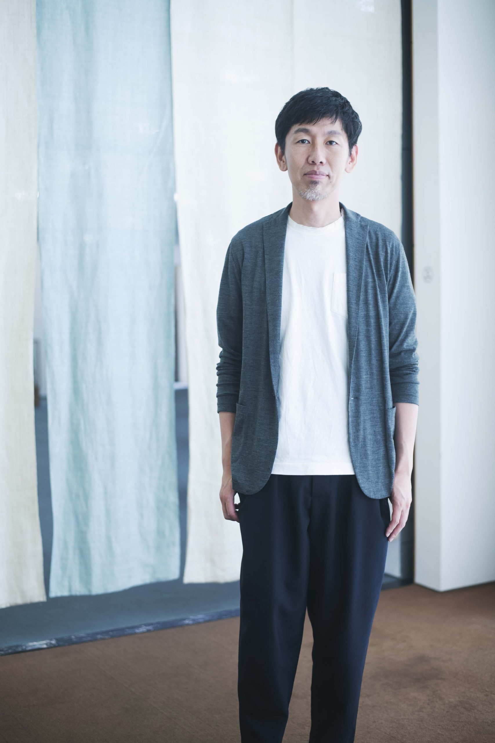 中川政七商店 ヘンプ混ウールの透かし編みカーディガン ヘンプ混ウール